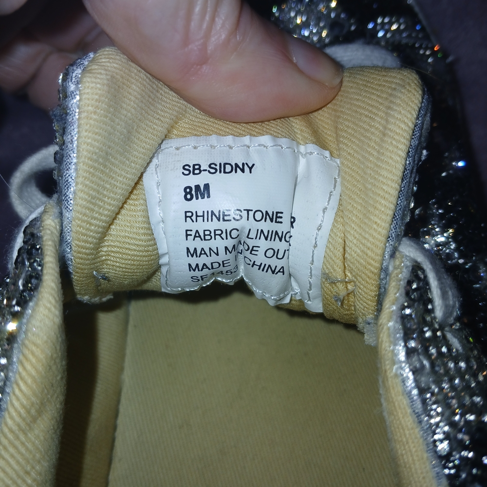 Betsey Johnson Black and Silver Glitter Sneakers - Picture 4 of 4